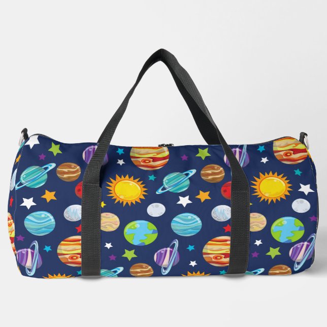 Bolso De Deporte Grande Patrón espacial, planetas, estrellas, cosmos, gala (Anverso)
