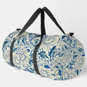 Bolso De Deporte Grande Patrón floral azul Diseño antiguo asiático