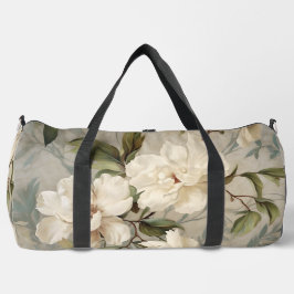 Bolso De Deporte Grande Patrón floral blanco elegante
