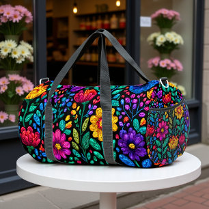Bolso De Deporte Grande Patrón Floral Colorido
