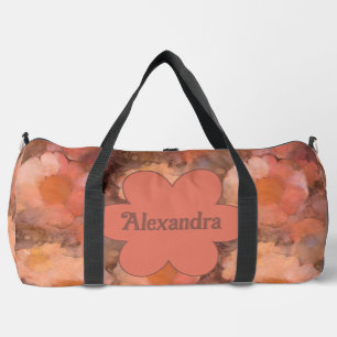 Bolso De Deporte Grande Patrón Floral de Margarita Acuarela Rústica