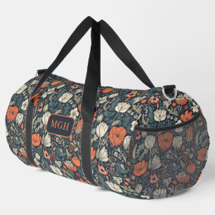 Bolso De Deporte Grande Patrón floral monograma personalizado