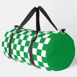 Bolso De Deporte Grande Patrón Kelly Green y White Checkered