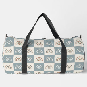 Bolso De Deporte Grande Patrón minimalista de arcoíris a cuadros boho