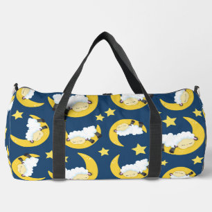 Bolso De Deporte Grande Patrón ovino, oveja durmiente, luna, estrellas
