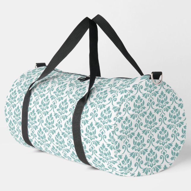 Bolso De Deporte Grande Patrón Verde azulado de Feuille Damask (Esquina izquierda)