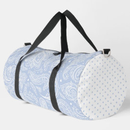 BOLSO DE DEPORTE GRANDE PATRÓN Y PUNTOS DE PAISLEY AZUL DE PASTEL