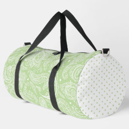 BOLSO DE DEPORTE GRANDE PATRÓN Y PUNTOS DE PAISLEY VERDE PASTEL ELABORADO