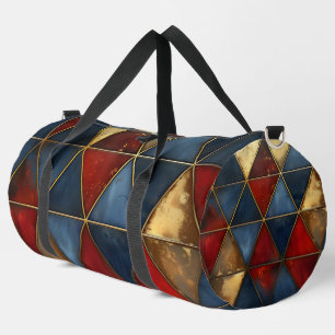 BOLSO DE DEPORTE GRANDE PATRONES DE TRIÁNGULO DE ORO ROJO AZUL