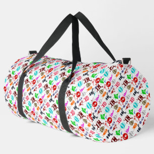 Bolso De Deporte Grande Patrones divertidos de monstruos coloridos adorabl