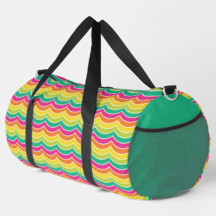 BOLSO DE DEPORTE GRANDE PATRONES VERDES AMARILLOS DE NARANJA ROJO LUMINOSO
