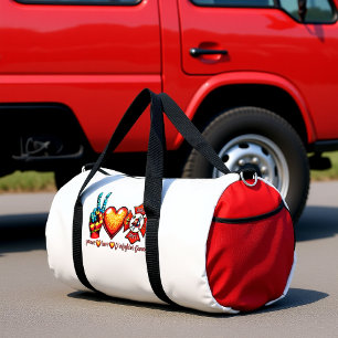 Bolso De Deporte Grande Paz Amor Novio Bombero Vida