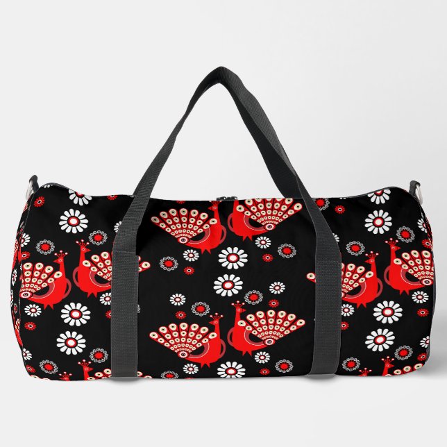 Bolso De Deporte Grande Peacock Art (Anverso)