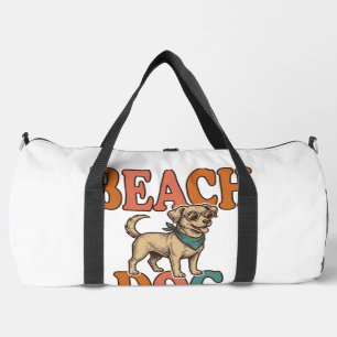 Bolso De Deporte Grande Perro de Playa Grabado Vintage Diseño Gráfico_1