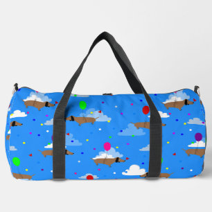 Bolso De Deporte Grande perros divertidos dachshund globos nubes