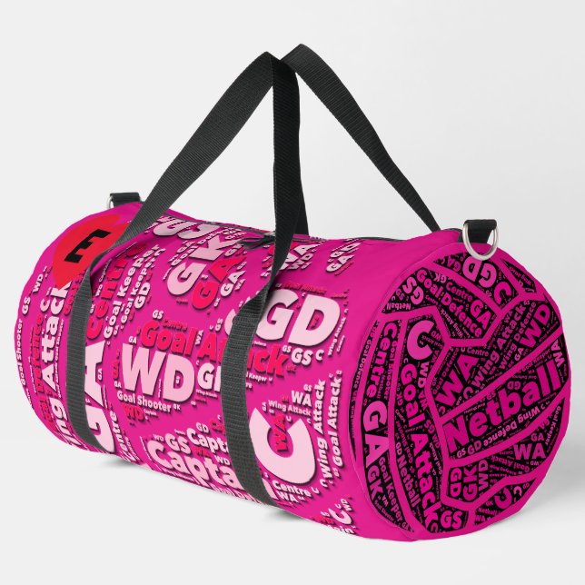 Bolso De Deporte Grande Personalised Pink Netball  (Esquina izquierda)
