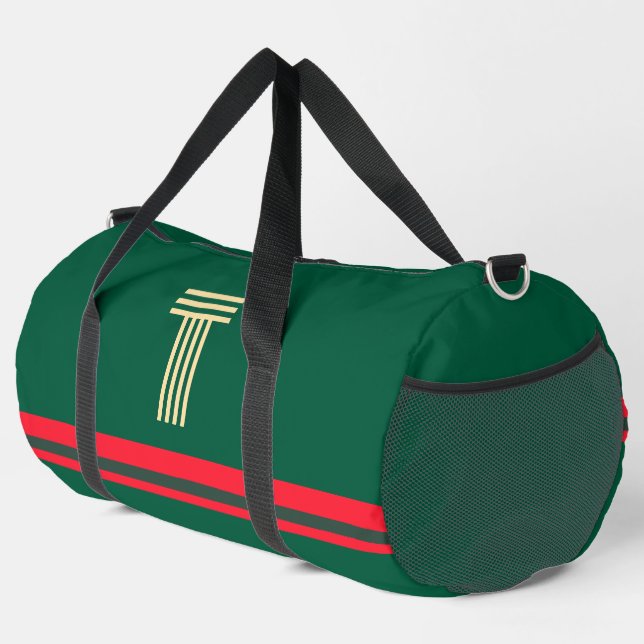 Bolso De Deporte Grande Personaliza Con Tu Rayo Verde Inicial + Rojo (Esquina derecha)