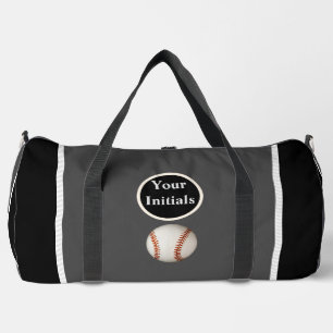 Bolso De Deporte Grande Personaliza Gris Negro Béisbol