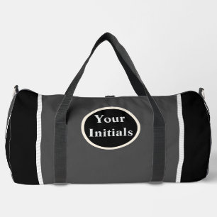 Bolso De Deporte Grande Personaliza la franja blanca gris negra
