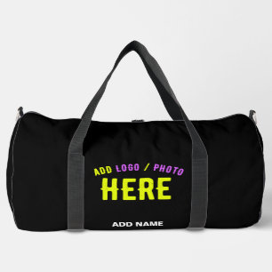 BOLSO DE DEPORTE GRANDE PERSONALIZABLE MODERNO ESTILO NEGRO VERIFICADO MAR