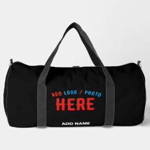 BOLSO DE DEPORTE GRANDE PERSONALIZABLE MODERNO ESTILO NEGRO VERIFICADO MAR