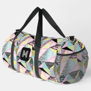 Bolso De Deporte Grande Personalizado Monograma Resumen Patrón tropical