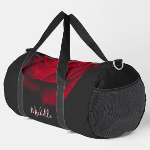 Bolso De Deporte Grande Personalizado monograma rojo rosa vintage fotograf