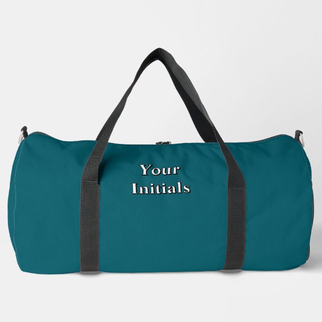 Bolso De Deporte Grande Personalizar con sus iniciales Verde azuladas (Anverso)