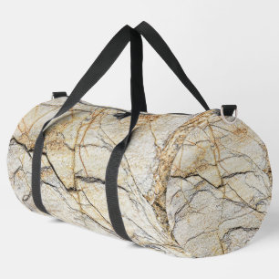 Bolso De Deporte Grande Piedra Mármol Texturizada Marrón y Negra