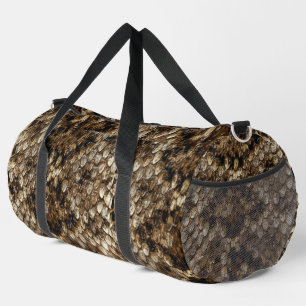 Bolso De Deporte Grande Piel de Serpiente de Cascabel Falsa