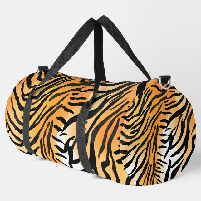 Bolso De Deporte Grande Pieles modernas de tigre a rayas Imprimir felinos  (Esquina izquierda)