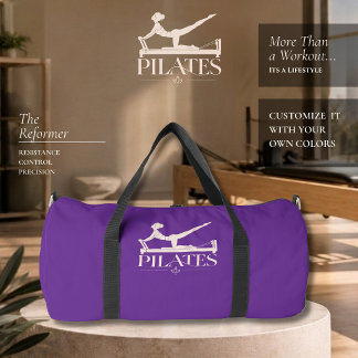 Bolso De Deporte Grande Pilates Reformer-Morado y Rosa Pálido