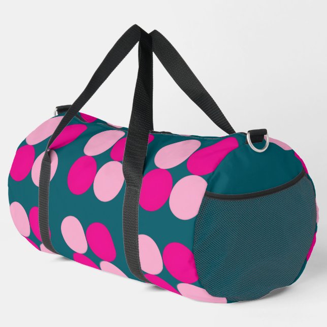 Bolso De Deporte Grande Pink Circles on Green Large (Esquina derecha)