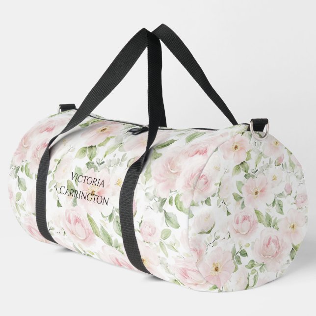 Bolso De Deporte Grande Pink Floral Personalized Elegant Vintage (Esquina izquierda)