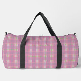 Bolso De Deporte Grande Pink Plaid Duffel Bag, Large