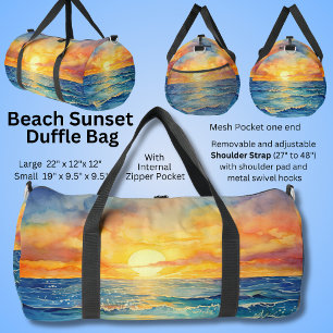 Bolso De Deporte Grande Pintura de sol de playa