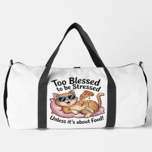 Bolso De Deporte Grande Pizza Gato Bendito Sin Estrés