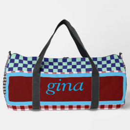 Bolso De Deporte Grande Plaid Gingham Personalizado