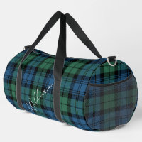 Plaid Rustic Campbell Green Blue Monogram Tartán