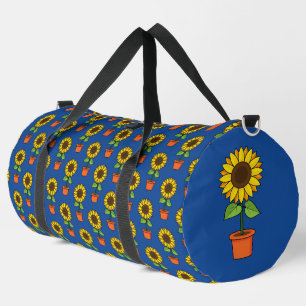 Bolso De Deporte Grande Planta de girasol en patrón de cacerola