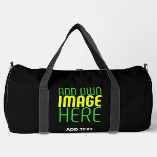 BOLSO DE DEPORTE GRANDE PLANTILLA DE TEXTO DE IMAGEN NEGRA SENCILLA EDITAB