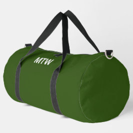Bolso De Deporte Grande Plantilla de texto de monograma verde y blanco osc