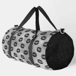 BOLSO DE DEPORTE GRANDE PLATA CON LABIOS NEGROS ALEATORIOS