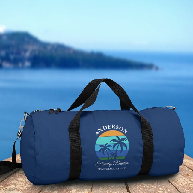 Bolso De Deporte Grande Playa de Verano de Verano de Reunión Familiar Palm (Customize to change text size or text style.)