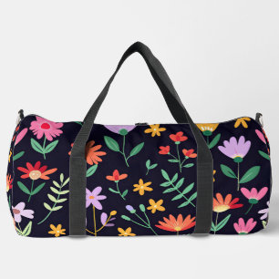 Bolso De Deporte Grande Pradera de flores silvestres coloridas vibrantes e