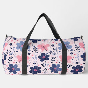 Bolso De Deporte Grande Prado de flores silvestres de color rosa suave y a