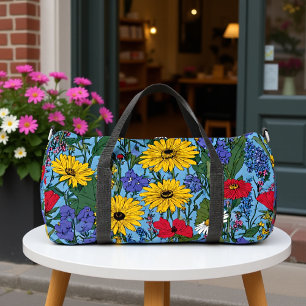 Bolso De Deporte Grande Prado Soleado Girasoles Amarillos Radiantes