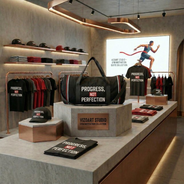 Bolso De Deporte Grande Progress Not Perfection Gym Motivation Duffel Bag (Progress over perfection. Keep showing up. Every single day.)