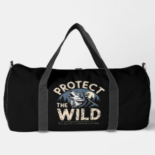 Bolso De Deporte Grande Proteger la Conservación de la Vida Silvestre Lobo