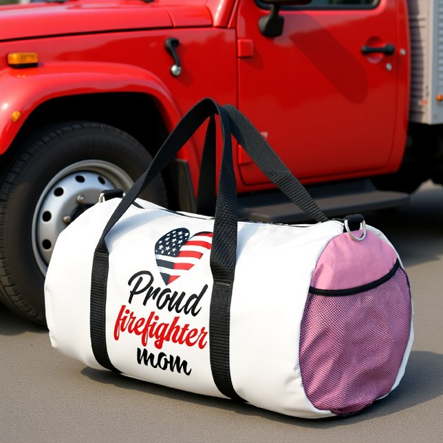 Bolso De Deporte Grande Proud Firefighter Mom American Heart (Subido por el creador)